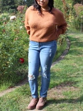 Cozy Rust Brown Knit Sweater